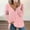 Pink, variant on Casual Women's Tops Fashion Plus Size Fashion Women's Solid Zipper V-Neck Long Sleeve Casual T-shirt Blouse