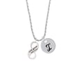 thumbnail image 2 of Delight Jewelry Silvertone God Gave Me You Infinity Sign Silvertone Script Initial Disc - I - Charm Necklace, 20"+3", 2 of 4