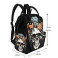 thumbnail image 2 of Fuzoiu Flower Horn Skull Print Diaper Bag Backpack,Baby Essentials Travel Tote,Multi function Waterproof Diaper Bag, Travel Essentials Baby Bag - Unisex, 2 of 6