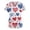 White, variant on Women V Neck Short Sleeve Printed Scrub Top with Star Pattern and Two Front Pockets for Work Uniforms Blue L