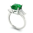 thumbnail image 2 of Three-Stone Engagement Ring for Women - 3ct Simulated Emerald in 14K White Gold Promise Ring, 2 of 6