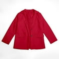 thumbnail image 3 of QUOTAY Hauts pour Filles Manches Longues Veste à Col Cranté avec Poche Intérieure devant Ouvert Costume Décontracté pour Enfants Adolescents Hauts Basiques Rouge_003,150, 3 of 8
