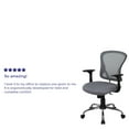 thumbnail image 6 of Flash Furniture Mid-Back Gray Mesh Swivel Task Office Chair with Chrome Base and Arms, 6 of 14