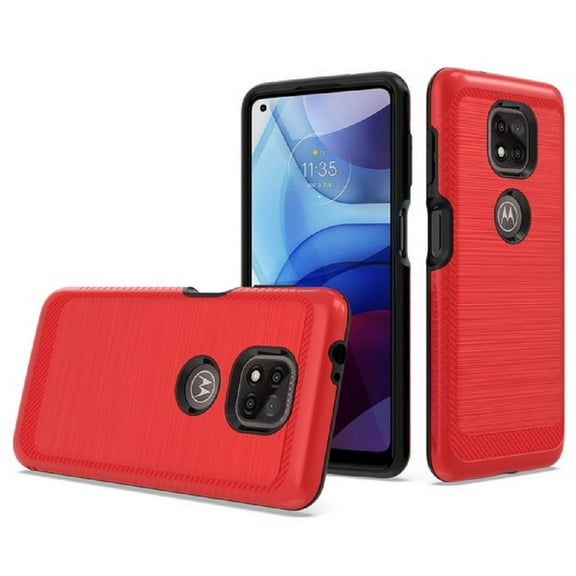 Phone Case for Motorola Moto G Power (2021), Dual Layer Case Cover (Red)