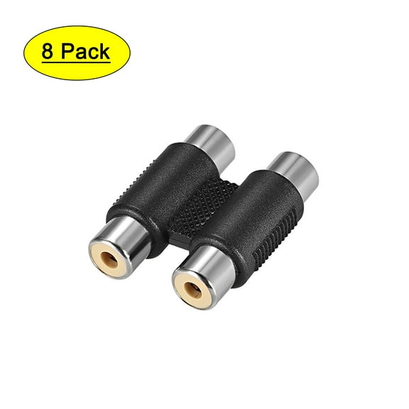RCA 2 Female to 2 Female Connector Stereo Audio Video Cable Adapter Splitter 8Pcs