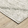 thumbnail image 4 of 10' X 13' Ivory And Grey Geometric Shag Power Loom Stain Resistant Area Rug, 4 of 5