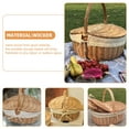 thumbnail image 2 of Cesta de frutas de mimbre cesta de picnic al aire libre canasta de mimbre de bocadillo para tapa con tapa, 2 of 5