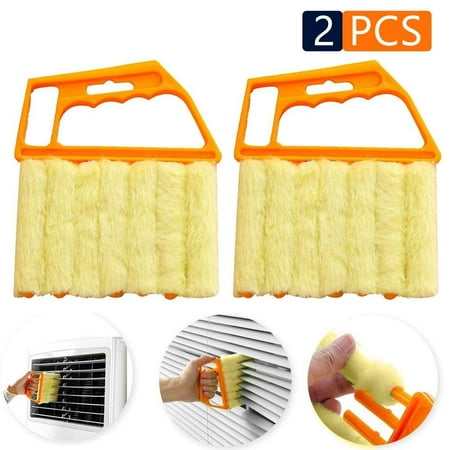 2PCS Blind Cleaner ,Air Conditioner Mini Brush ,Window Contacts Blade Cleaning Vertical Duster With 7 Slat Handheld Household Tool ,Washable Dust Venetian Shutters For Housework ,Office