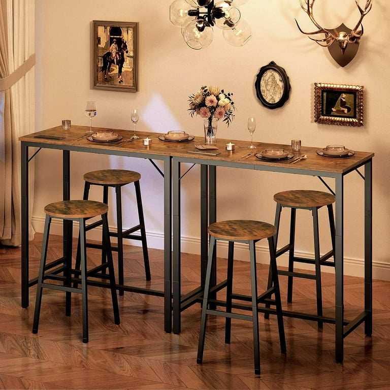 BAR COUNTER TABLE SMBT×NTF ZENX Bar Table with Charging Station, Rectangular Pub Table