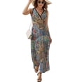 thumbnail image 2 of Ween Boognish And Flowers Sleeveless Dress Dresses Women Summer Evening Dresses Ladies Bohemia Long Dresses, 2 of 9