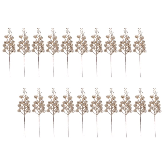 ETHZZLE 20Pcs Rose Gold Christmas Berry Picks Artificial Christmas Tree Decor for Holiday Party Decoration