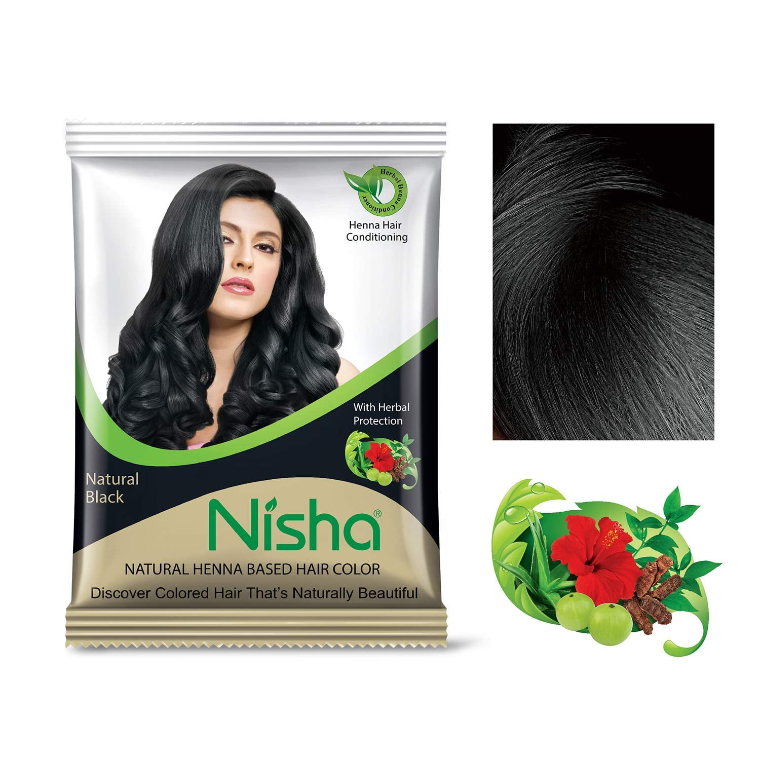 Natural Color Hair Henna Powder Natural Black 10g Pack Of 10 By