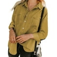 thumbnail image 4 of Coduop Denim Shirt for Women Casual Long Sleeve Button-Up Chambray Jean Tops S-2XL, 4 of 9