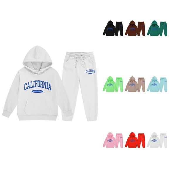 Ocean Graphic 2-Piece Sweatsuit for Child Toddler Boys Girls, Pullover Hoodie and Sweatpants Tracksuit Set, Hooded Jogging Outfit Clothing