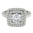 thumbnail image 2 of 2.00 Carat Halo Moissanite Diamond Engagement Rings For Women In 14K Solid White Gold Size 8, 2 of 6