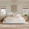 thumbnail image 3 of Lit Rembourré Moderne Minimaliste, Très Grand Lit, avec Tête de Lit Douce, Tissu en Lin, Sans Espace de Rangement, Matelas Non Inclus, Beige, 3 of 11