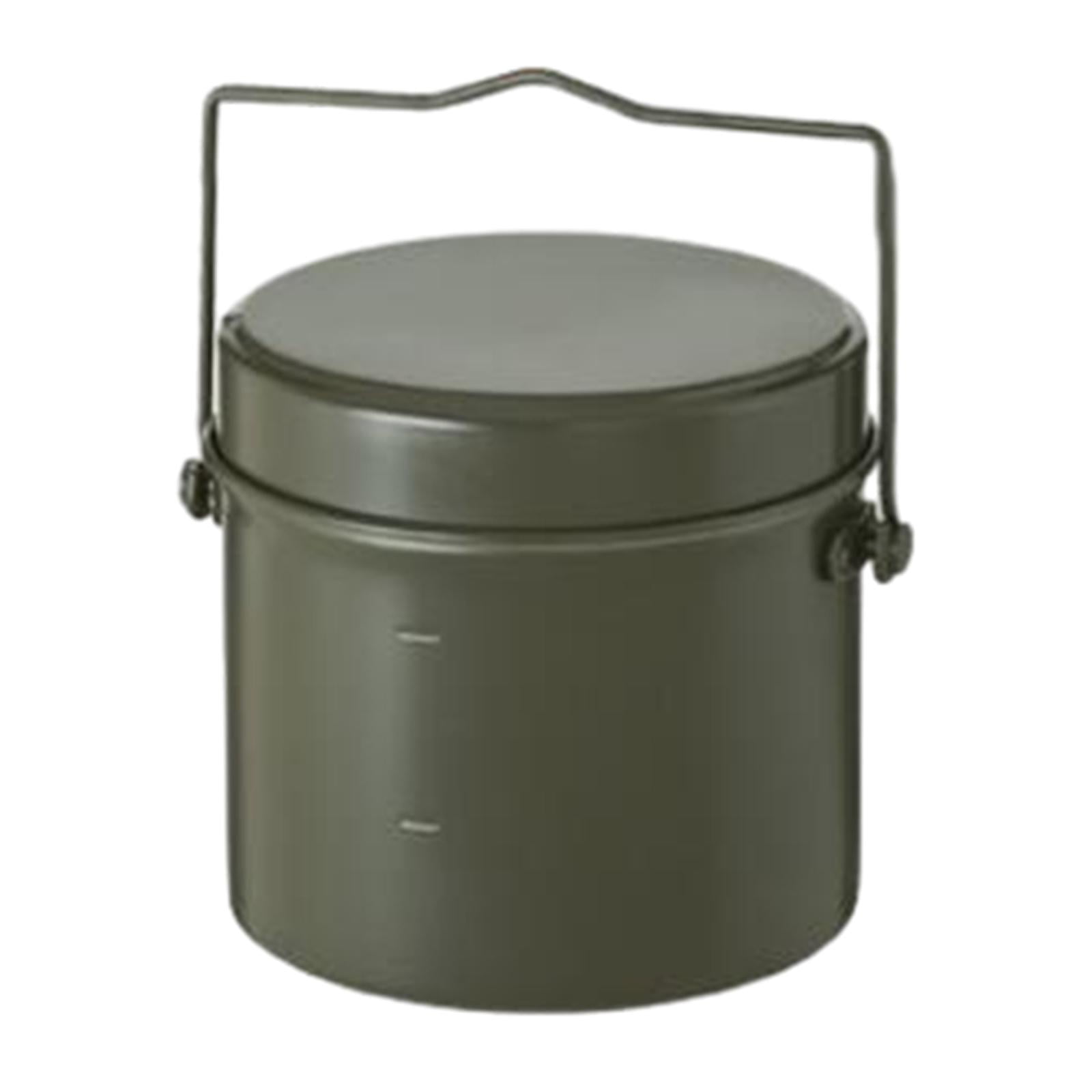 Wswqop Lunch Box Cookware Leakproof Cooking Utensils Pot and Tray Metal Bento Box Lunch Round