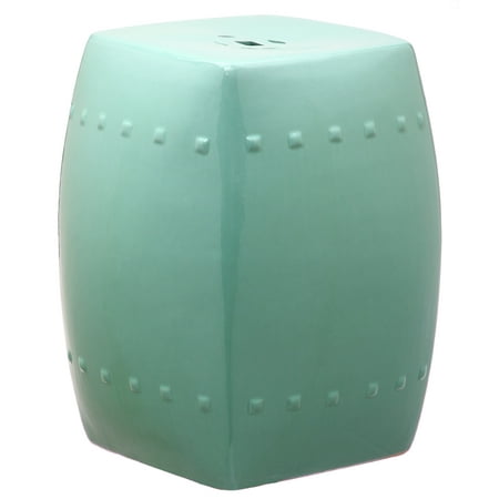 Safavieh Villa Solid Indoor/Outdoor Garden Patio Stool, Light Blue