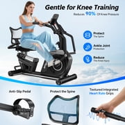 LNOW Recumbent Exercise Bike for Home,Light Commercial High-end Recumbent Bike with Arm Exerciser,Bluetooth App,Heart Rate, Low-Impact Cardio & Physical Therapy