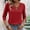 Red, variant on 3/4 Sleeve Shirts for Women V-Neck Half Sleeves T-Shirts Blouses Casual Solid Color Loose Lightweight Comfortable Sports t Iron Ring Three Quarter Sleeve Shirts Tops Summer and Fall