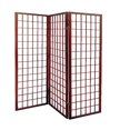 thumbnail image 1 of 3 Panel Wood Framed Paper Screen (Mahogany), 1 of 3