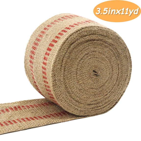 Craft Jute Webbing Tape, Natural Burlap Upholstery Jute Webbing Ribbon for Craft, Decoration, Furniture Repair(3.5" x 11 Yd)