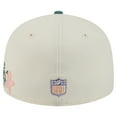 thumbnail image 4 of Men's New Era Cream/Midnight Green Philadelphia Eagles Tonal Floral 59FIFTY Fitted Hat, 4 of 5