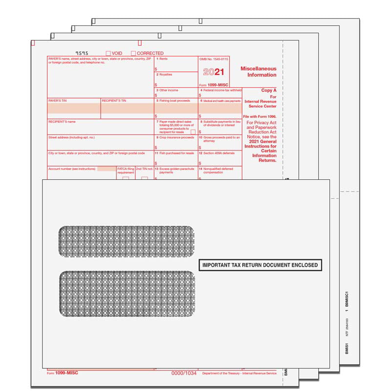 3 1096 2017 IRS TAX FORMS KIT:: 1099-MISC Laser 25 recipients 25 envelopes + 
