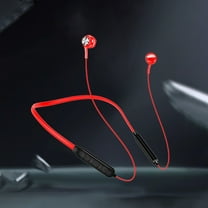 Neckband Bluetooth Headphones, 200H Extra Long Playtime Wireless Stereo Neckband Earbuds with Microphone, Waterproof Balanced Armature Drivers in Ear Headset for Sports/Workout (Red)