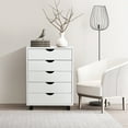 thumbnail image 5 of CONCETTA 5-Drawer File Cabinet, Lateral Filing Under Desk Storage Organizer with Wheels for Home Office, White, 5 of 8