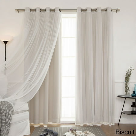 Aurora Home Mix And Match Curtains Blackout And Tulle Lace Sheer
