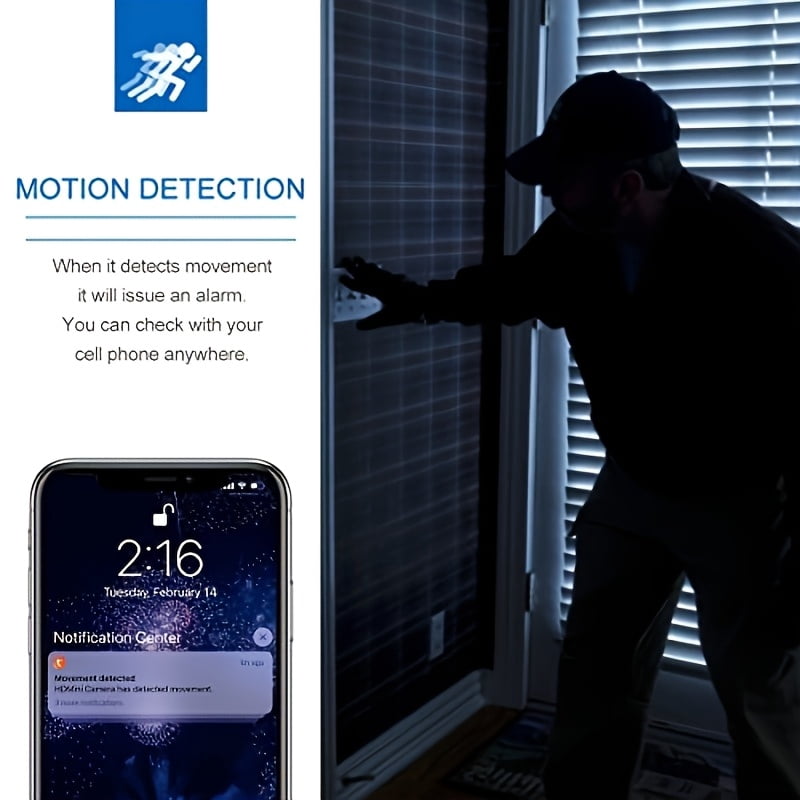 1080P HD WiFi Alarm Clock Camera with Motion Detection, Night Vision, Two-Way Audio, 64GB Storage, Battery/USB Powered for Baby/Pet Monitor & Indoor Security