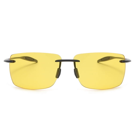 Mens Night Vision Driving Glasses Anti-Glare UV400 Protection Yellow Lens Enhanced Clarity Sunglasses PC Lens Material