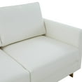 thumbnail image 5 of LeisureMod Loveseat Upholstered in Leather 2-Person Seater Sofa with Gold Stainless Steel Base and Removable Cushions for Modern Home, Living Room, Offices Lincoln Collection in White, 5 of 8