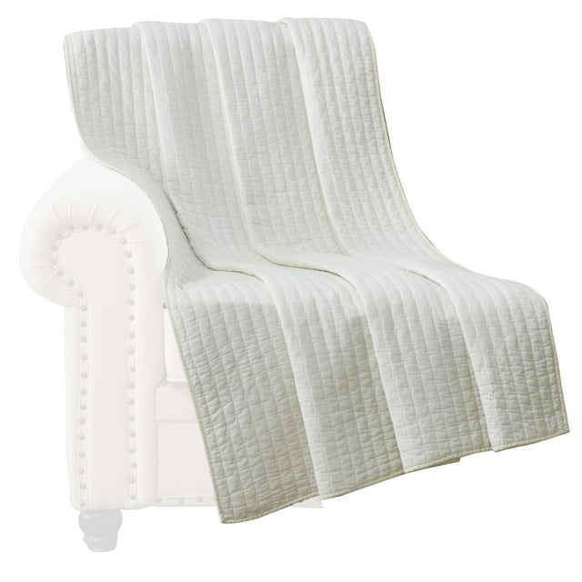 Manta acolchada Benzara Xumi 127 x 152 cm, color blanco envejecido