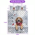 thumbnail image 5 of Playful Bloodhound Welcomes Winter Snowy Day with Cardinal Bird Quilt Bedding Set Dog Lover 1 Blanket Bed Cover 2 Pillowcases - 12017, 5 of 5