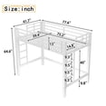 thumbnail image 3 of URTR Twin Size Metal Loft Bed Frame, Heavy-Duty Bunk Bed with Removable Ladder & Full-Length Guardrail for Safety, White, 3 of 7