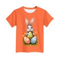 thumbnail image 6 of Yxbdin Easter Shirts for Kids Loose Bunny Short Sleeve Shirt Funny Easter Eggs Graphic Blouses Cute Girls Festival Outfits Summer Tops Orange 7-8Years, 6 of 6
