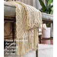thumbnail image 2 of Sofa chair bed knitted decorative blanket suitable for spring and summer 127*180CM turmeric, 2 of 3