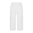 thumbnail image 3 of Womens Capri Pants Lightweight Loose Straight Multi‑Pocket Cropped Hiking Pants White, 3 of 6