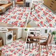 thumbnail image 5 of 3'x5' Area Rugs, Red Flowers Indoor Outdoor Area Rug for Living Room Bedroom, Country Spring Botanical Floral Leaves Herbs Washable Bathroom Rugs Kitchen Floor Carpet Mats Home Decor Aesthetic, 5 of 8
