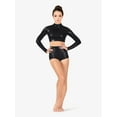 thumbnail image 4 of Womens Metallic Long Sleeve Dance Crop Top, 4 of 14