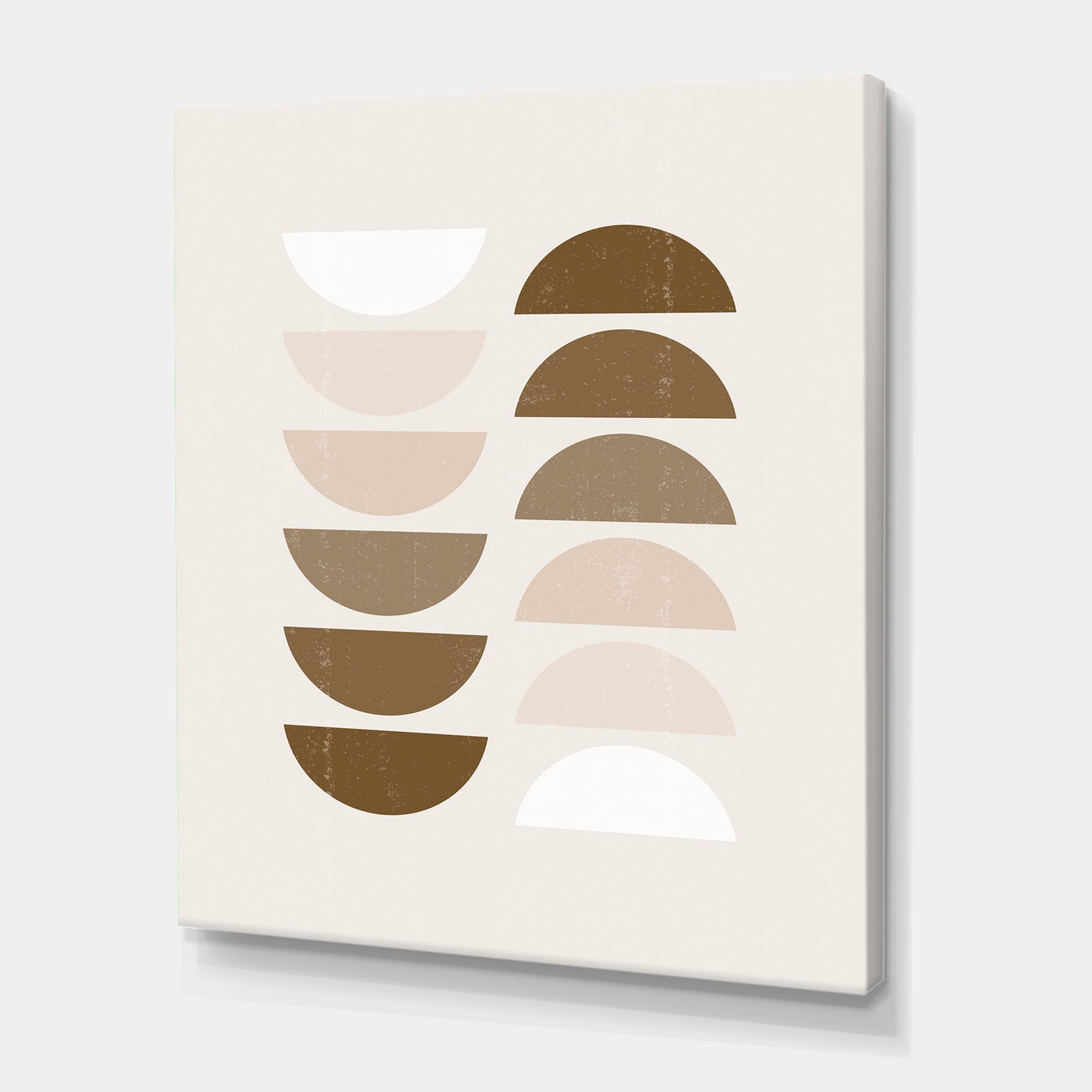 Designart ' Abstract Moon and Sun Geometrics In Terracotta II ' Modern Canvas Wall Art Print