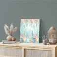 thumbnail image 2 of Wall Art Prints, Ocean Starfish Seaweed Framed Canvas Prints for Bedroom Living Room Bathroom Office, Summer Coastal Beach Shell Coral Teal Gallery Wrap Wall Art Poster for Gifts Home Decor 12"x12", 2 of 9