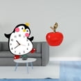 thumbnail image 2 of Precioso reloj de pared con diseño de pingüino de dibujos animados y escultura de cerámica, obra de arte decorativa multifuncional para dormitorio, ca, 2 of 8
