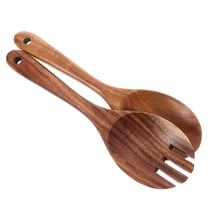 Wooden Salad Servers Set of 1 Long Handle Fork and Spoon for Mixing Tossing Serving Salad Made from
