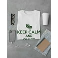 thumbnail image 3 of "Keep Calm And Quiet Backstage" Comedy & Tragedy Masks Image Men White T-Shirt, Male Medium, 3 of 4
