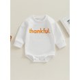 thumbnail image 2 of LMLYSoH Baby Girls Boys Sweatshirts Rompers Thanksgiving Clothes Letter Print Crew Neck Long Sleeve Toddler Fall Bodysuits, 2 of 8