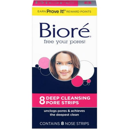 Biore Deep Cleansing Nose Pore Strips, 8 Ct