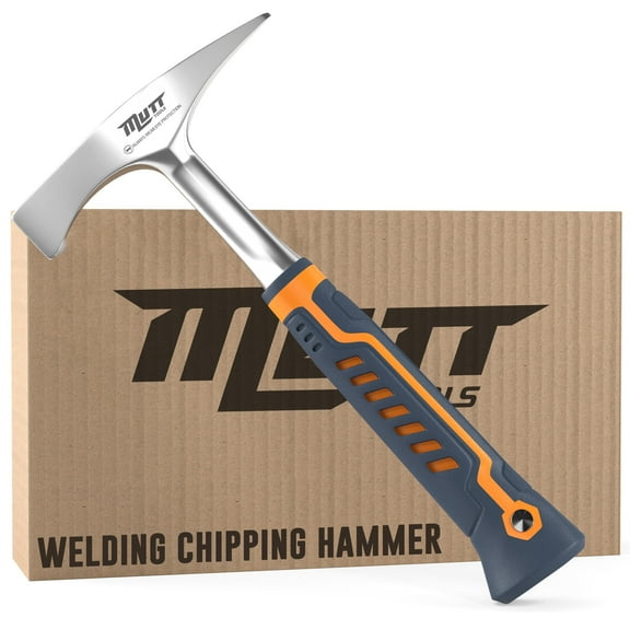 Mutt Tools 14oz Head Weight Welding Chipping Hammer - Professional Slag Hammer for Welders - Forged Steel Impact Tool for Metal Work - Welding Hammer